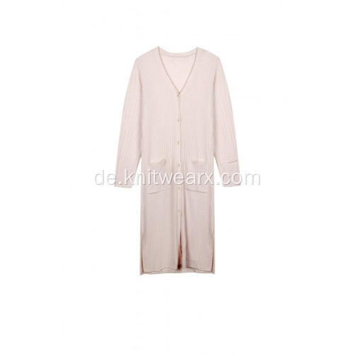 Damen-Pyjama-Set mit gestricktem Button-Down-Cardigan und Hose